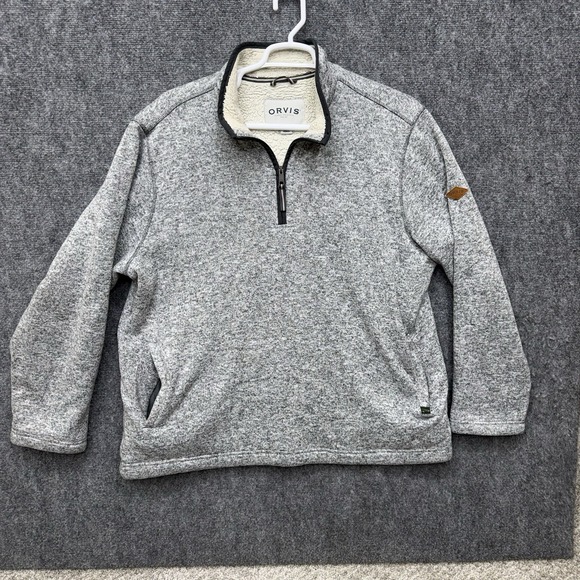 Orvis Other - Orvis Sherpa Lined gray Pullover  shirt sweater 1/4 zip Men's size 2XL